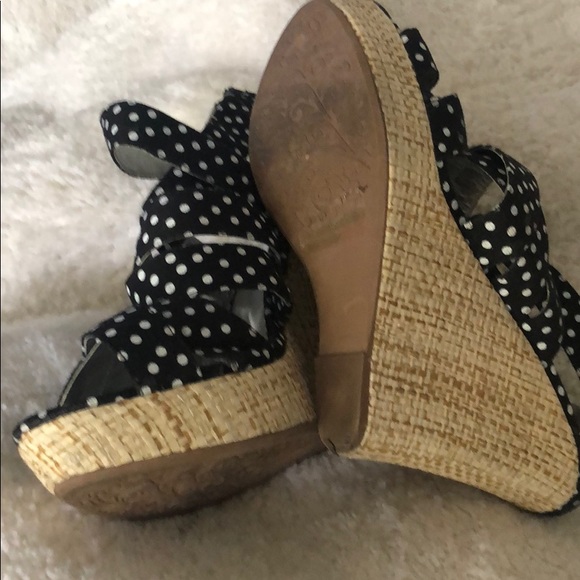 Black with white dot wedges - Picture 3 of 3